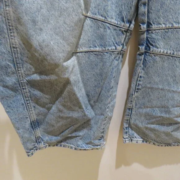 FREE PEOPLE WE THE FREE Good Luck Mid Rise Barrel Jeans Ultra Light Beam 31S - Picture 9 of 16